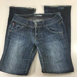 Hudson Jeans 28 Blue Denim Distressed Low-Rise Boot Cut 31 x 30